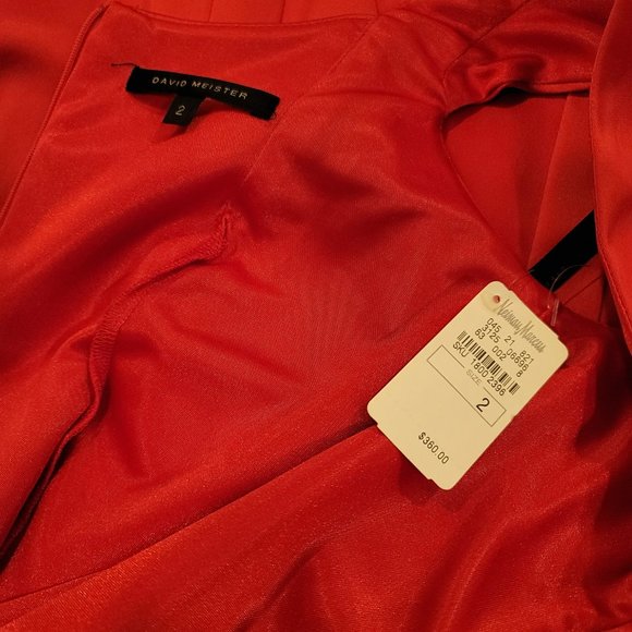 BNWT David Meister Red Cocktail Dress, Size 2 - Picture 8 of 10